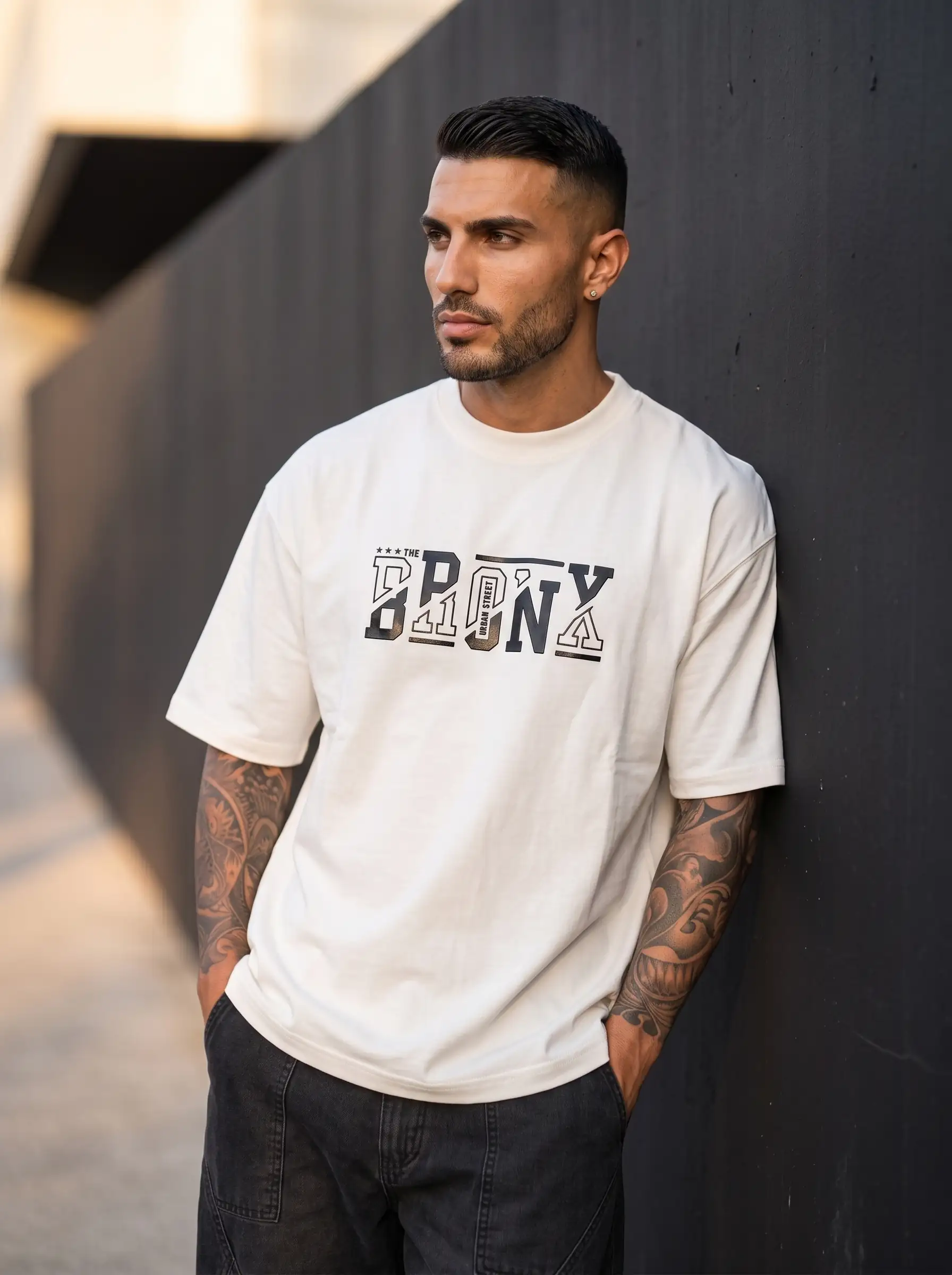تیشرت اورسایز باکسی مردانه طرح Bronx