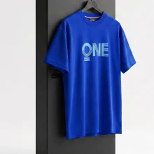 تیشرت مینیمال قواره باکسی دونخ پنبه طرح ONE