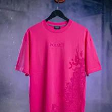 تیشرت ترند قواره باکسی دونخ پنبه طرح POLIZEI